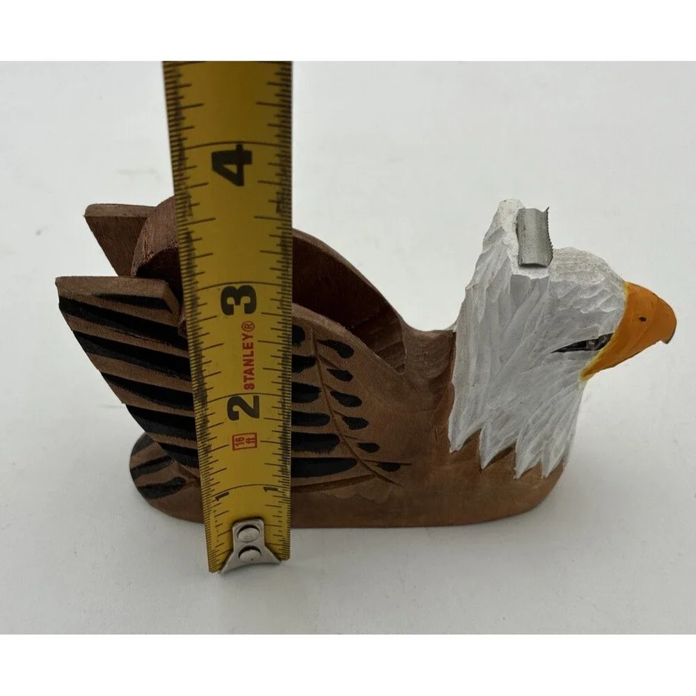 eagle head shape Tape Dispenser desk top wood carving